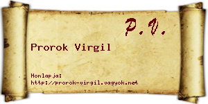 Prorok Virgil névjegykártya